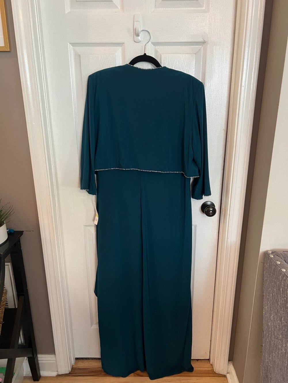 Teal Evening Dress with Matching Jacket - Picture 4 of 5